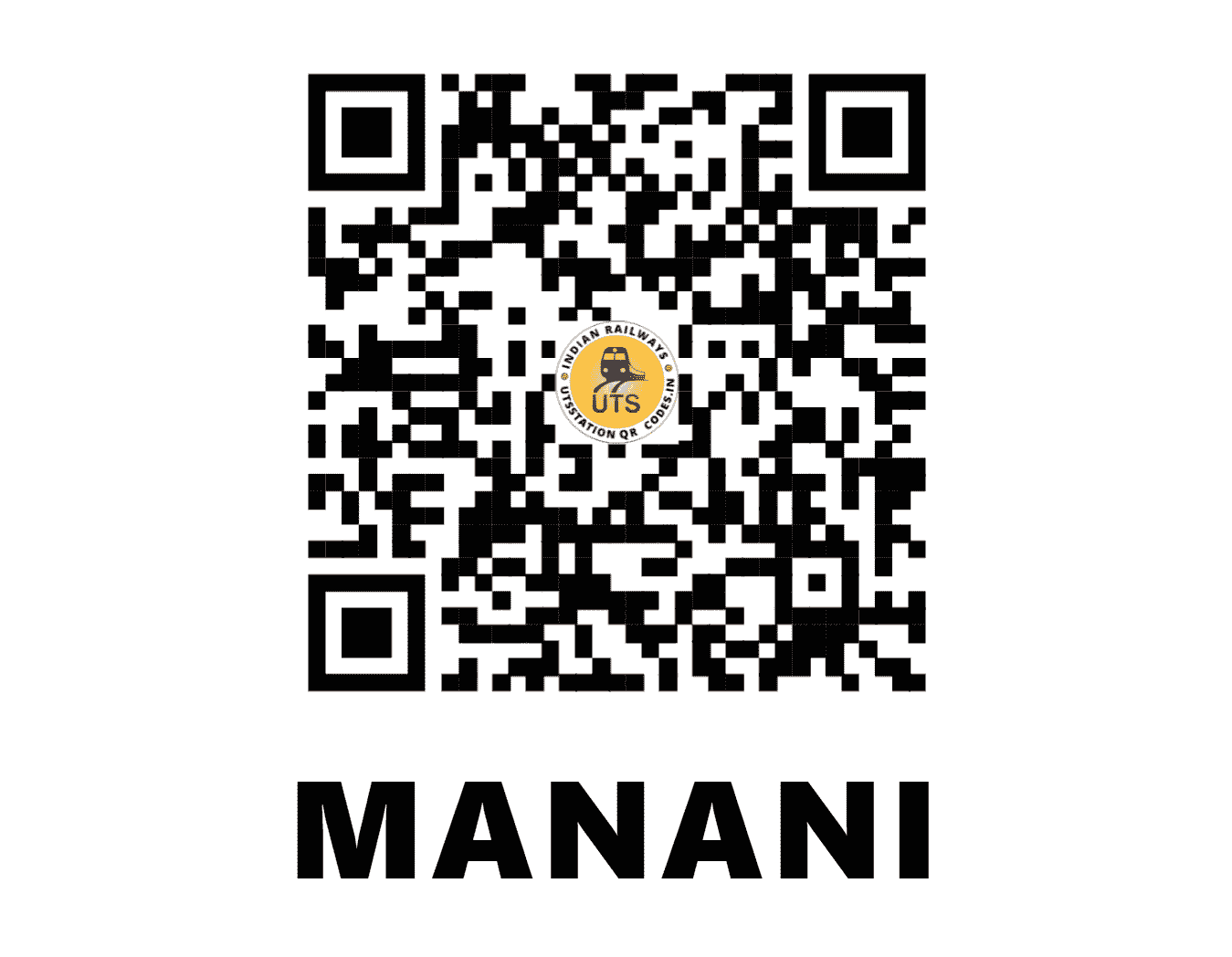 UTS QR Code for MANANI - MNZ - NR (UTTAR PRADESH)